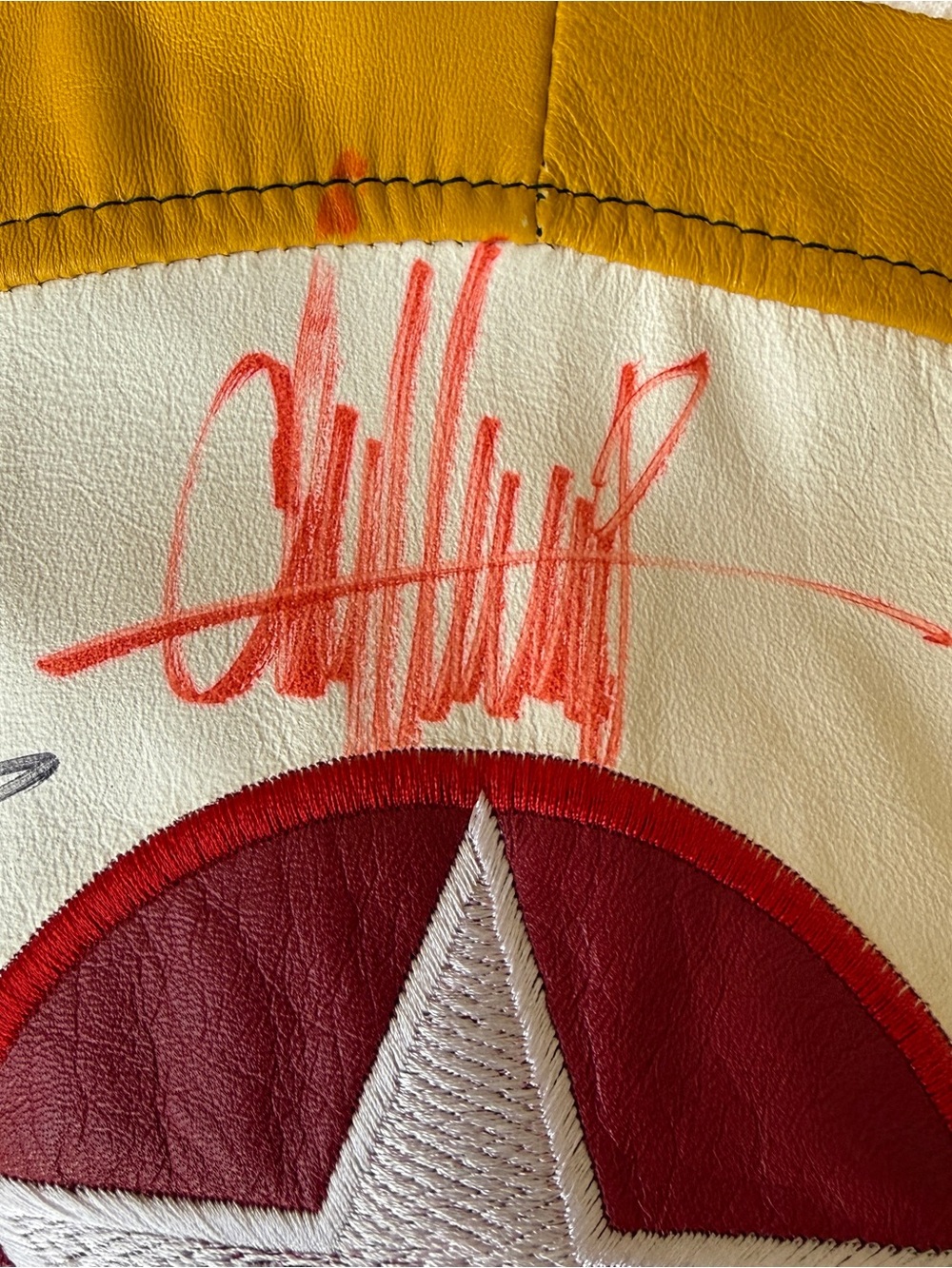 CUSTOM VINTAGE CHEVRON TEXACO NASCAR RACING LEATHER JACKET 3 AUTOGRAPHS MEN XL - Picture 8 of 16